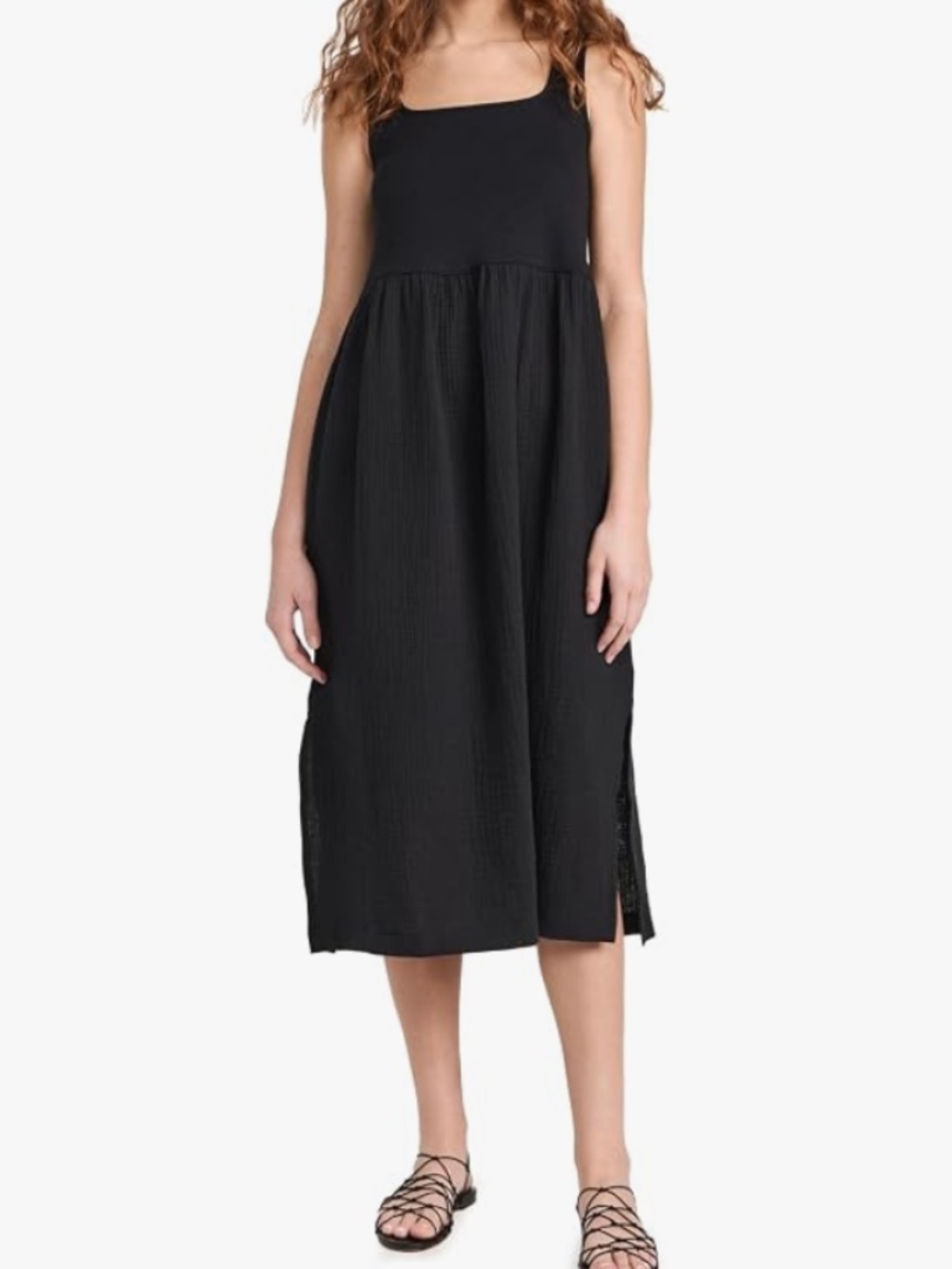 Madewell Knit Tank Midi Dress True Black Size L